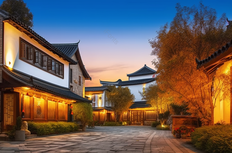 中式传统建筑的小镇,高清,摄影图,摄影图片,图片大全,摄影图免费下载